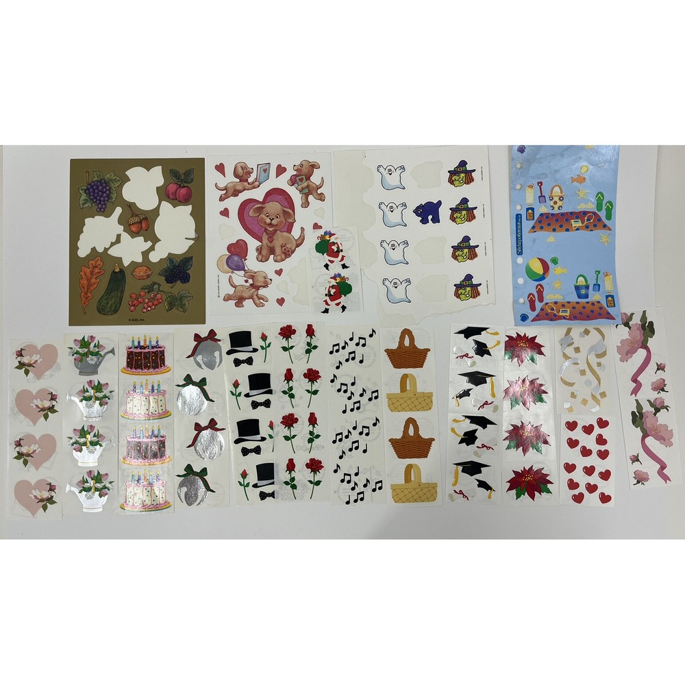 Lot Of Mrs. Grossman's Hallmark Etc. Stickers 18 Sheets Some Partial Holidays